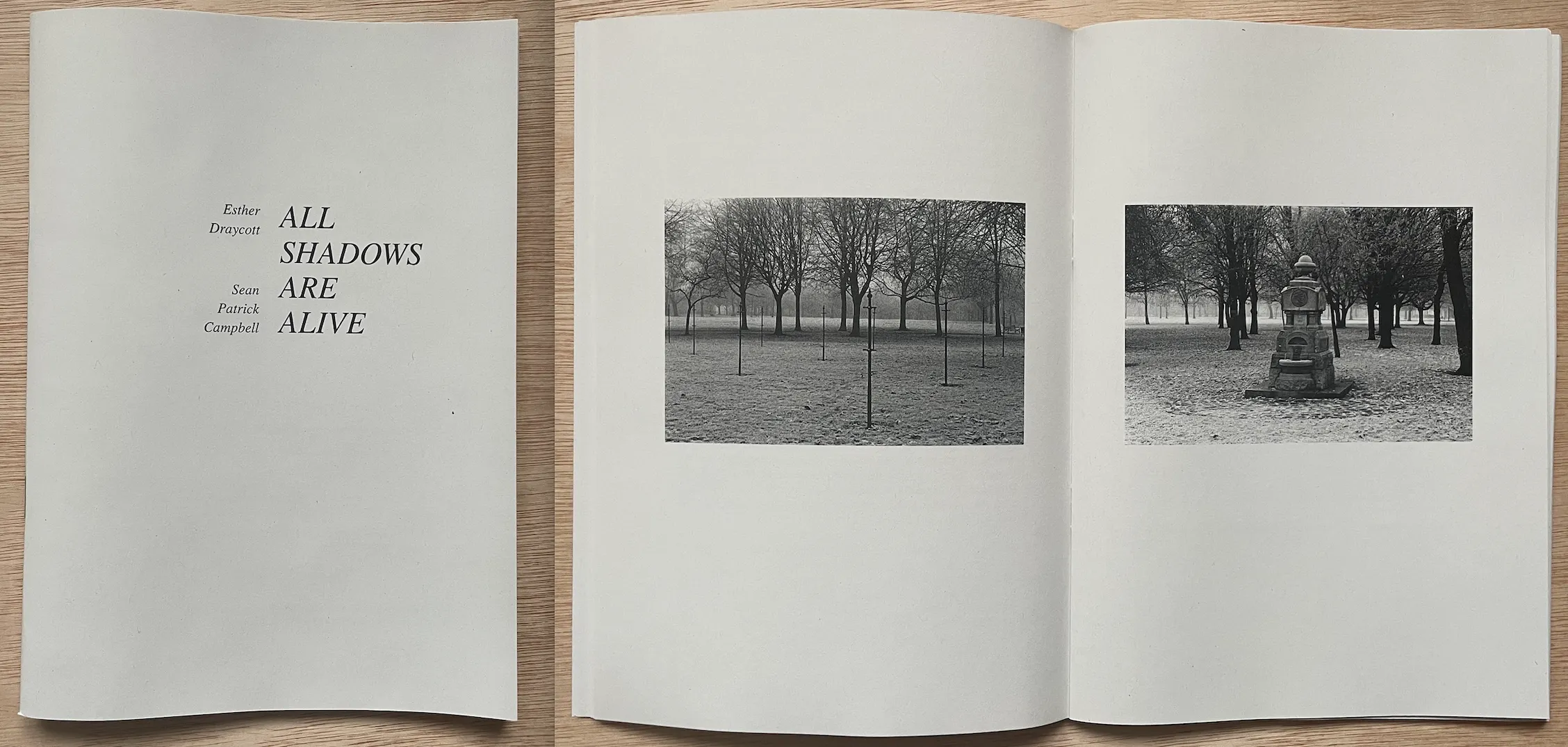 All Shadows are Alive by Esther Draycott - Cover and sample pages (Photos by Esther Draycott)